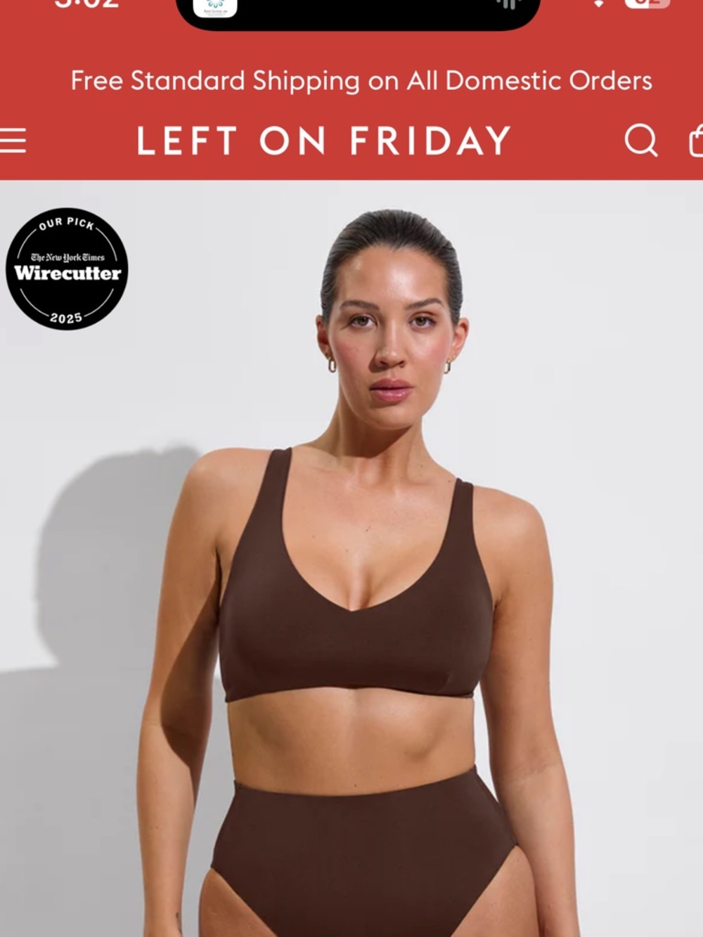 Left On Friday Brown Scoop Neck High-Waist Bikini Set